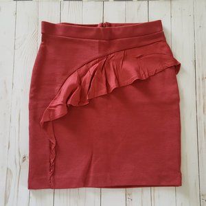 NEW Stretchy Bodycon Pencil Mini Skirt with Ruffles by Bershka Size S